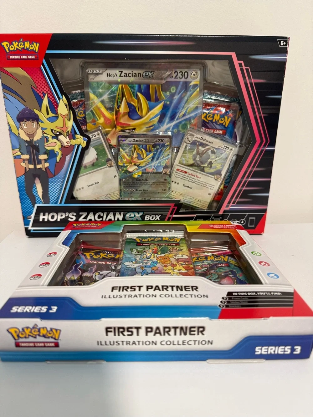 Hop's Zacian EX Box + First Partner Series 3. Lot of 2